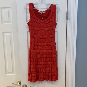 Studio M Coral Ruffled Tiered Mini Dress Medium